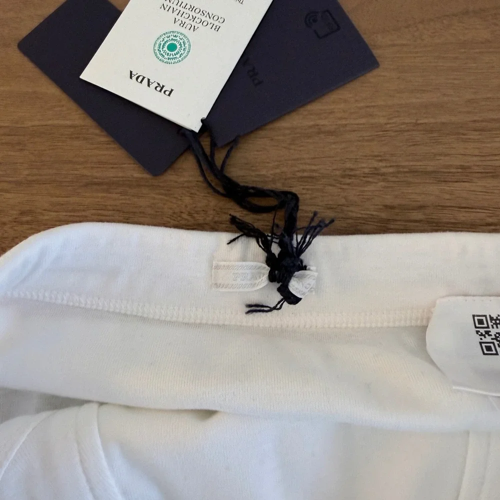 Prada Triangle white cotton drawstring briefs, SIZE 3 (Small)